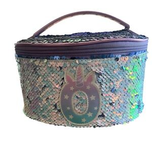 Justice “O” Flippie Sequin Unicorn Cosmetic Bag - purple‎